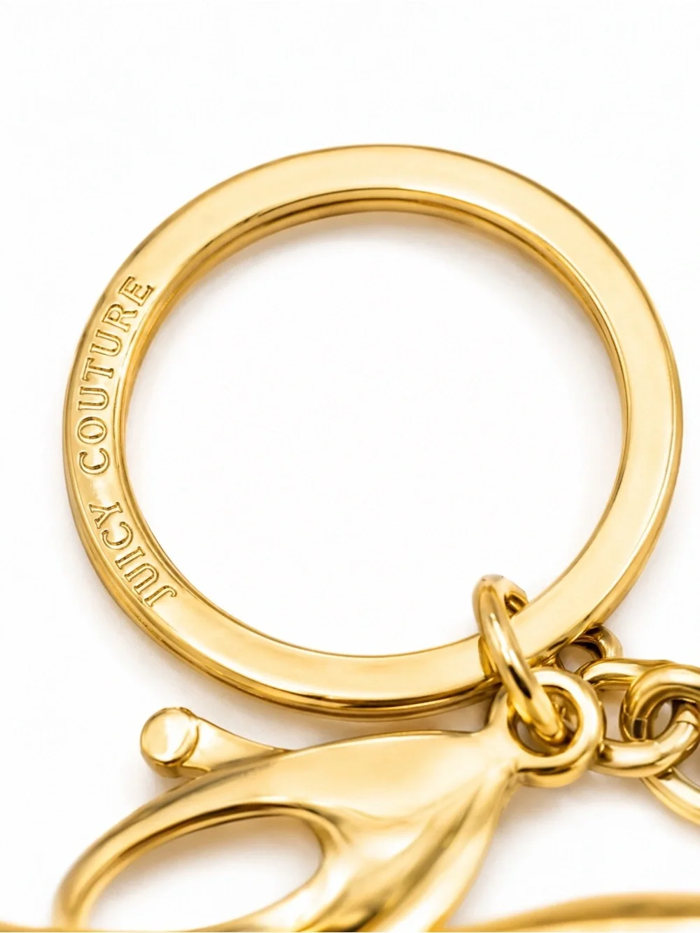 Juicy Couture Pink Heart Padlock Keychain Bag Charm Gold Accents